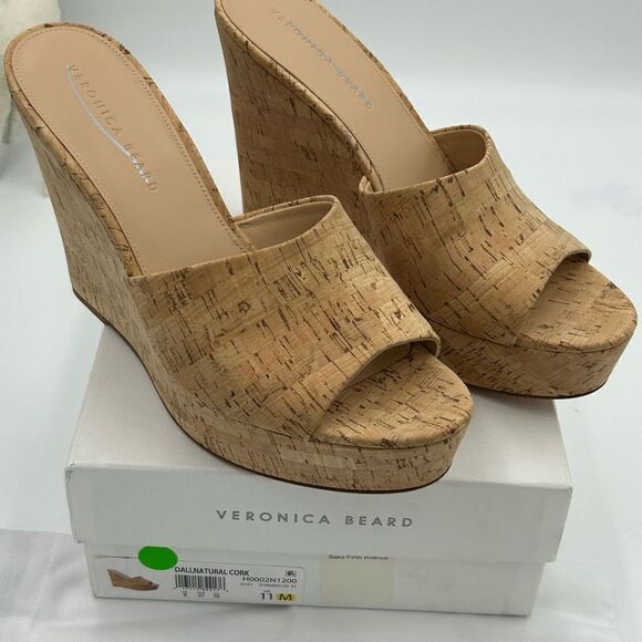 Women’s Veronica Beard, cork wedge sandals, size 11 - Picture 1 of 10